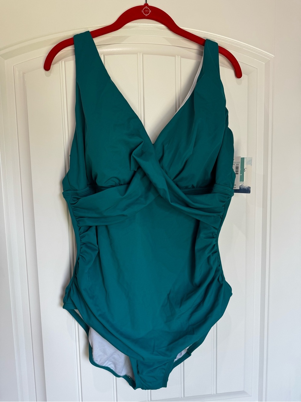 American Beach x Maurices One Piece Swimsuit XXL Teal Wrap Tummy Control NWT